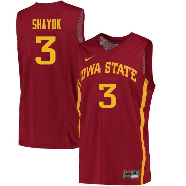 Men #3 Marial Shayok Iowa State Cyclones College Basketball Jerseys Sale-Cardinal